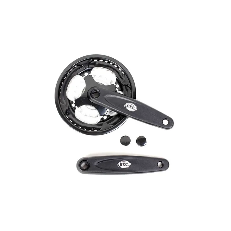 ETC Alloy/Steel Triple Chainset 152mm 24/34/42T - Black/Silver - 152mm