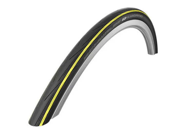 Schwalbe Lugano K-Guard 700c Road Tyre - Yellow Stripe - 700 x 25C