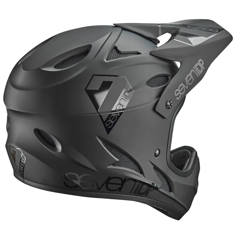 7idp M1 Full Face Mountain Bike Helmet - Matt Black/Gloss Black-2