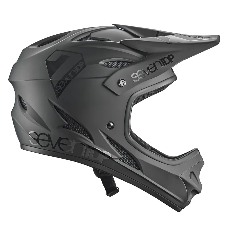 7idp M1 Full Face Mountain Bike Helmet - Matt Black/Gloss Black-1