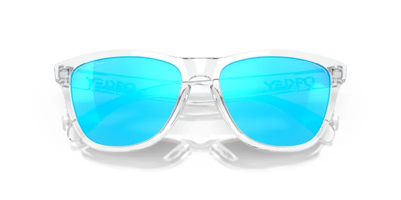 Oakley Frogskins Sunglasses - Clear/Prizm Sapphire Iridium Lens-4