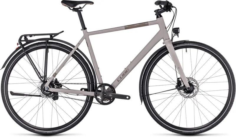 Cube Travel Exc 2024 Hybrid Bike - Oatgrey/Taupe