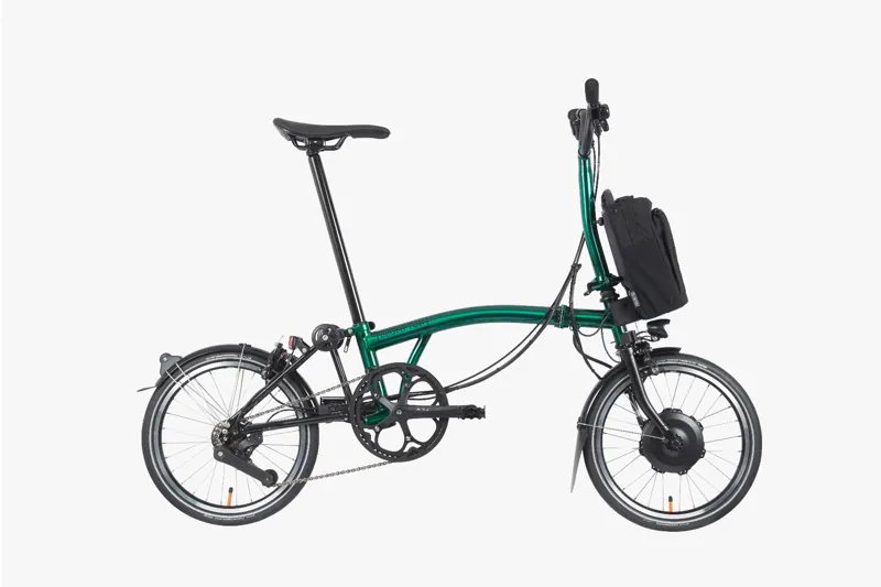 Brompton M4L P Line Urban Mid Electric Folding Bike - Emerald Green