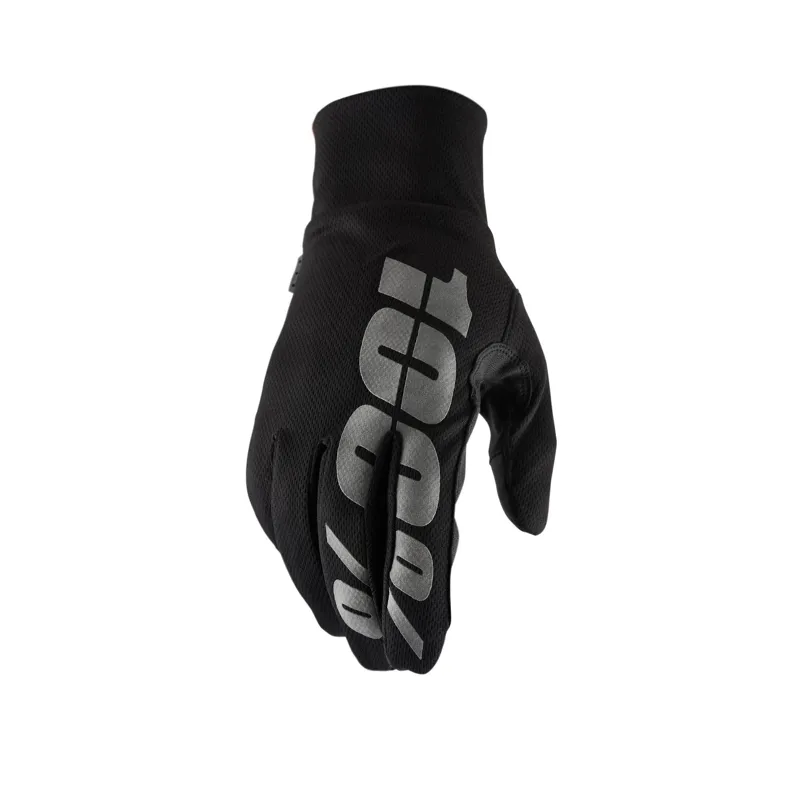 100 Percent Hydromatic Waterproof Long Finger Gloves - Black