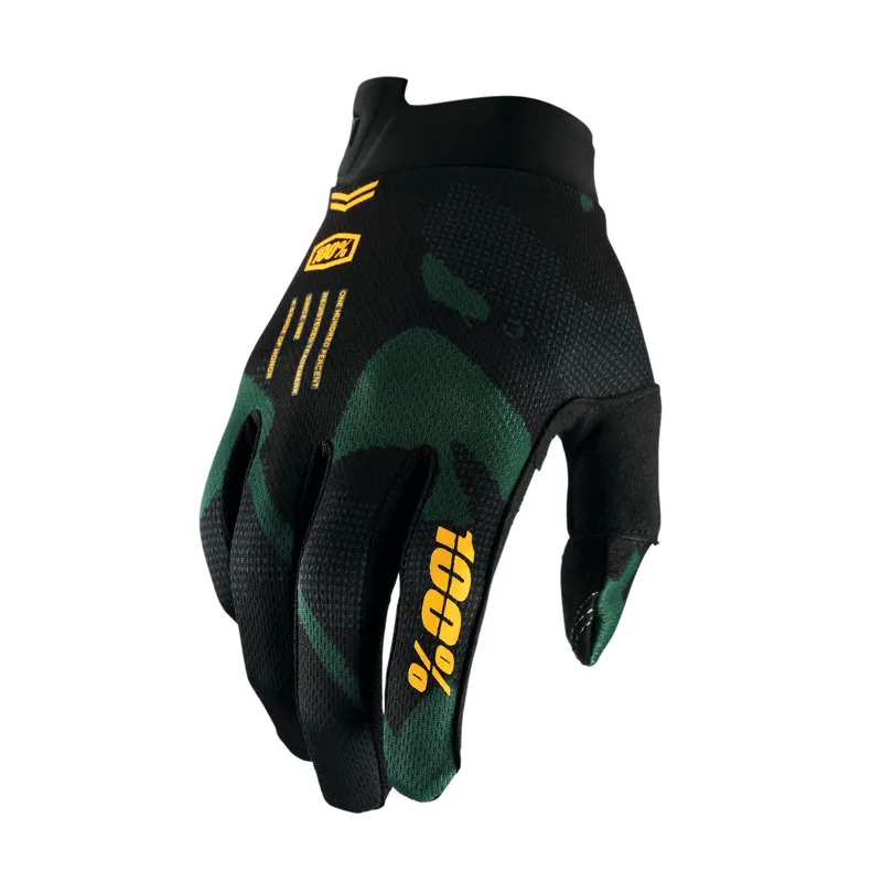 100 Percent iTrack Long Finger Gloves - Sentinel Black