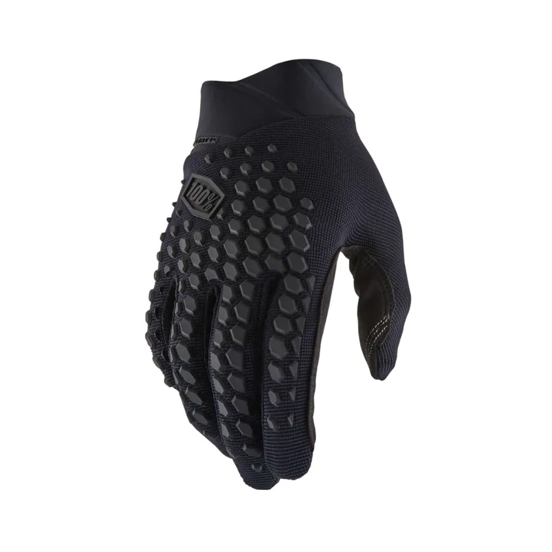 100 Percent Geomatic Long Finger Gloves - Charcoal/Black