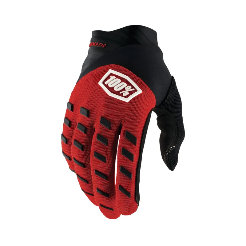 100 Percent Airmatic Long Finger Gloves - Red/Black