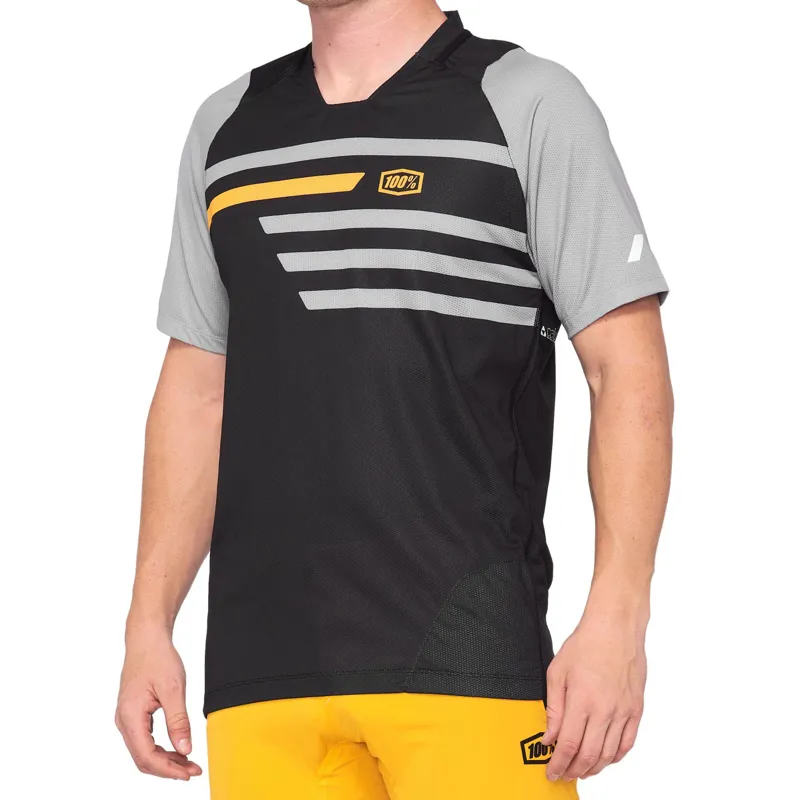 100 Percent Celium Short Sleeve Jersey - Black/Mustard