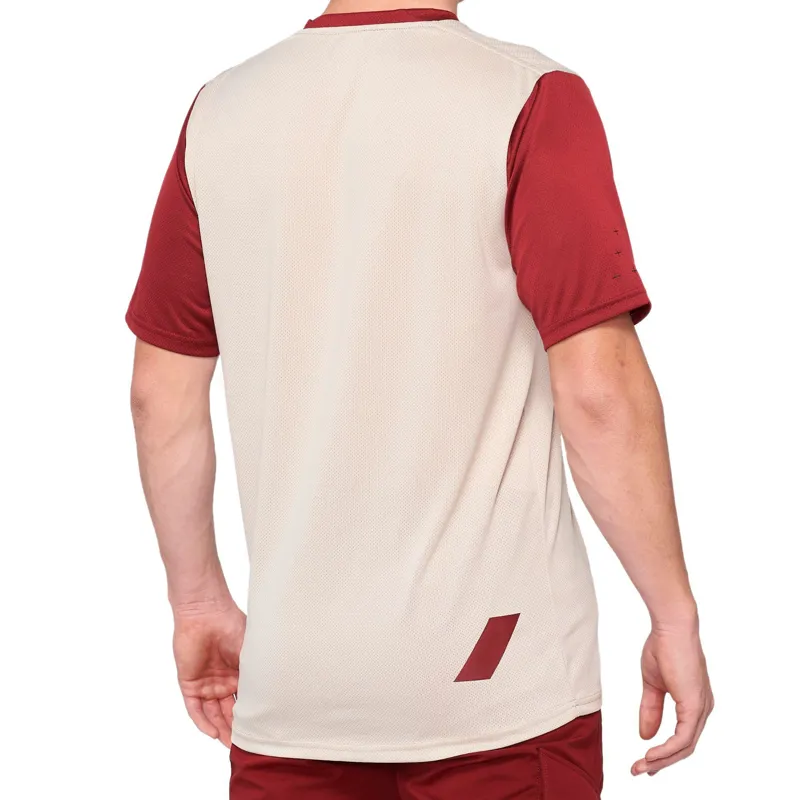 100 Percent Ridecamp Short Sleeve Jersey - Stone/Brick-1