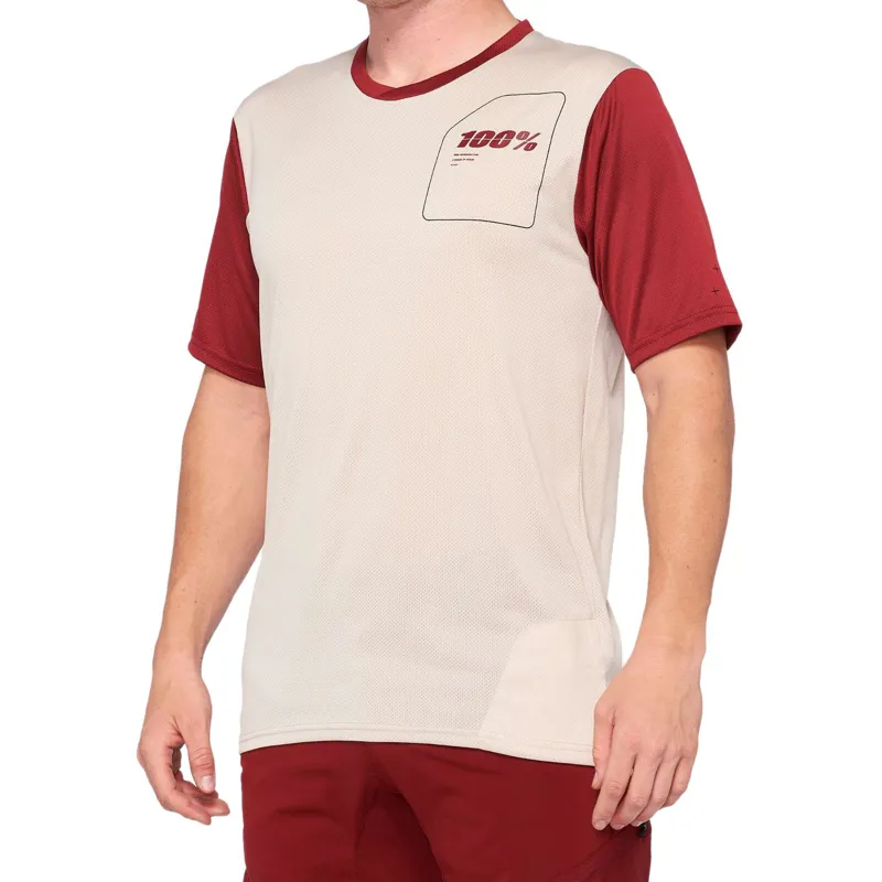 100 Percent Ridecamp Short Sleeve Jersey - Stone/Brick