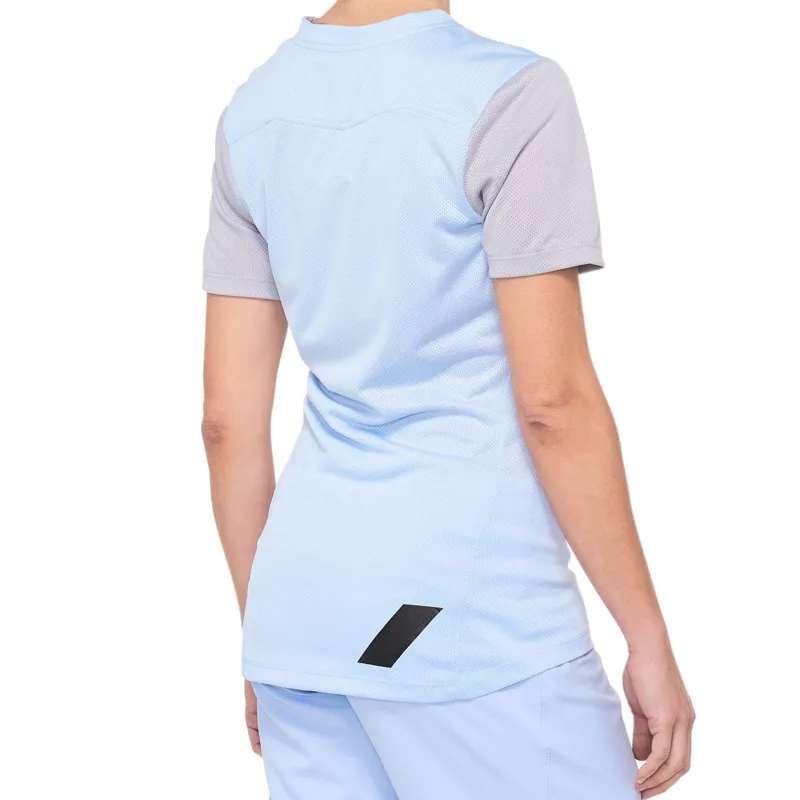 100 Percent Ridecamp Womens Short Sleeve Jersey - Powder Blue/Grey-1
