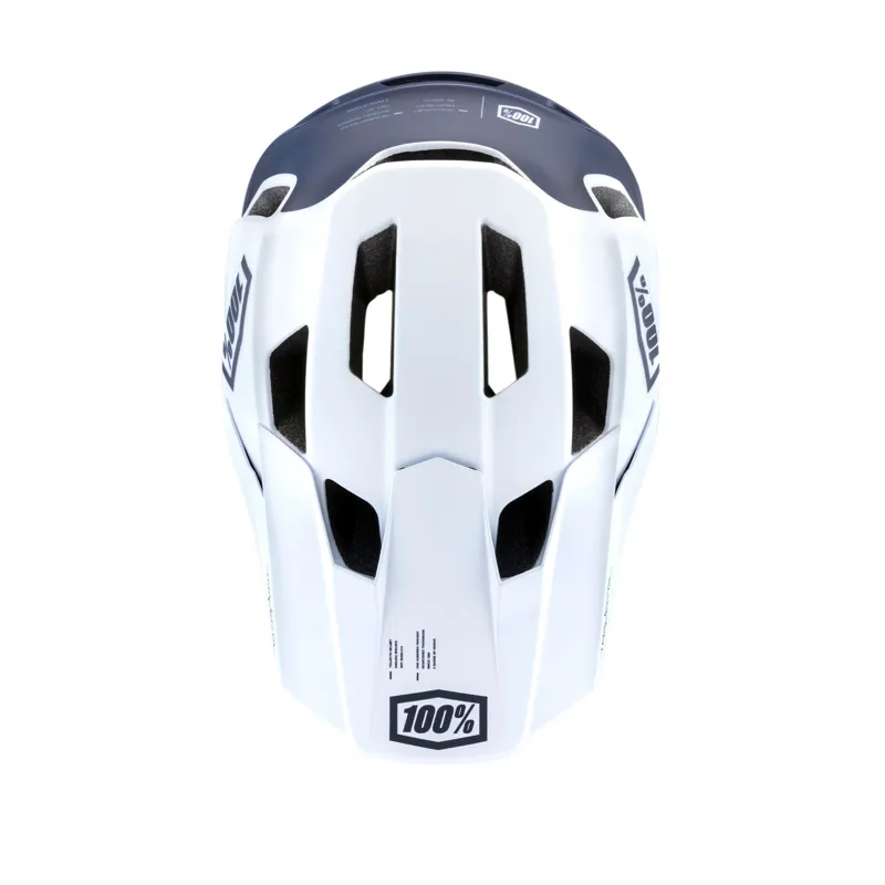 100 Percent Trajecta Full Face MTB Helmet - White/Navy-3