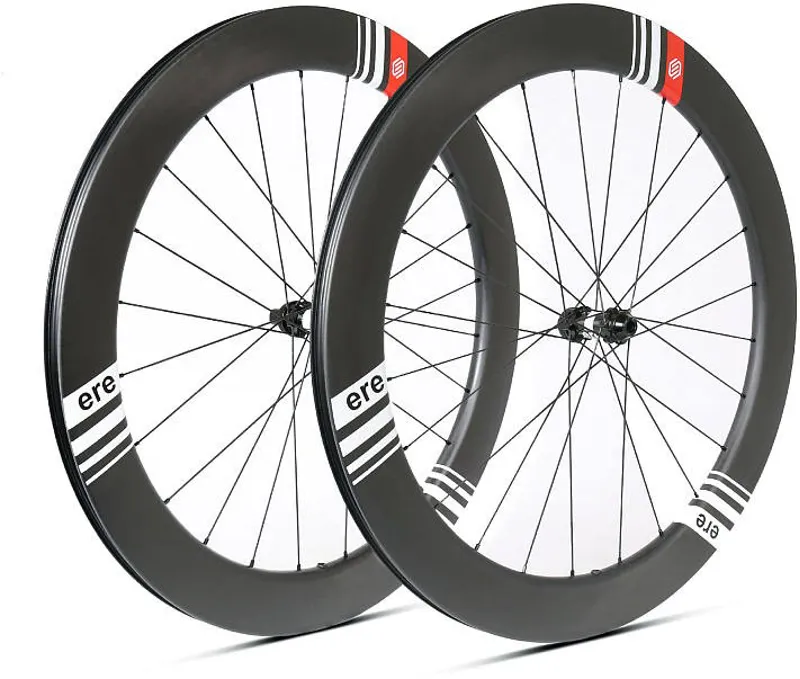 ERE Genus Ae 65 Carbon Disc Road Wheelset - Shimano - Black/White