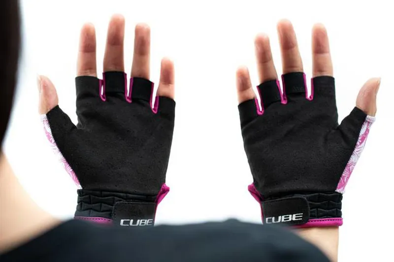 Cube Performance Junior Short Finger Gloves - Pink-5