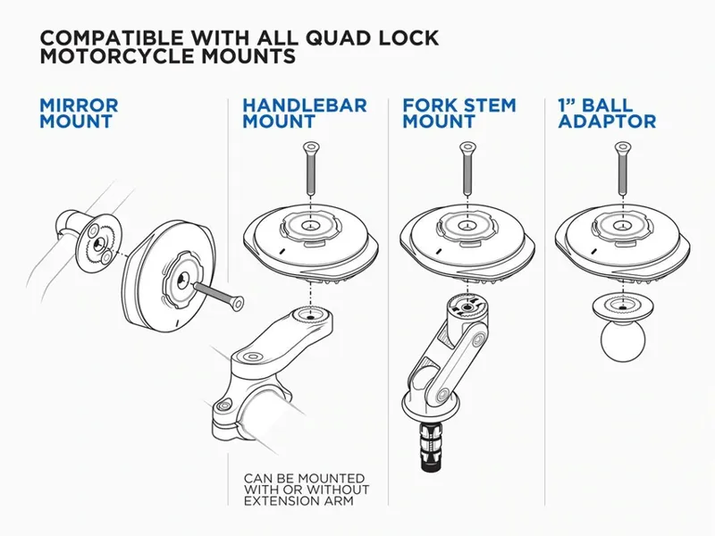 Quad Lock Weatherproof Wireless Charging Head - Black-11