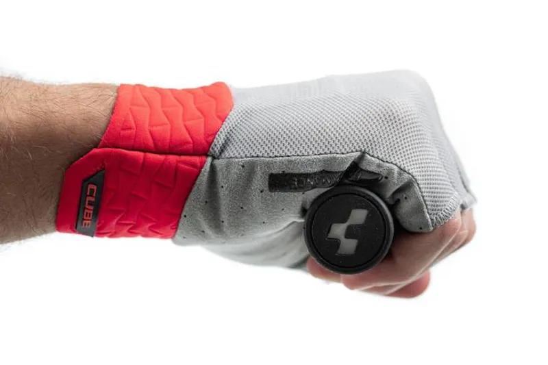 Cube Performance Short Finger Gloves - Grey/Red -4