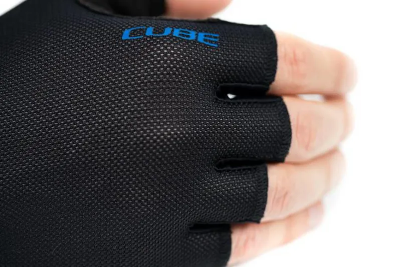 Cube Performance Short Finger Gloves - Black/Blue-3