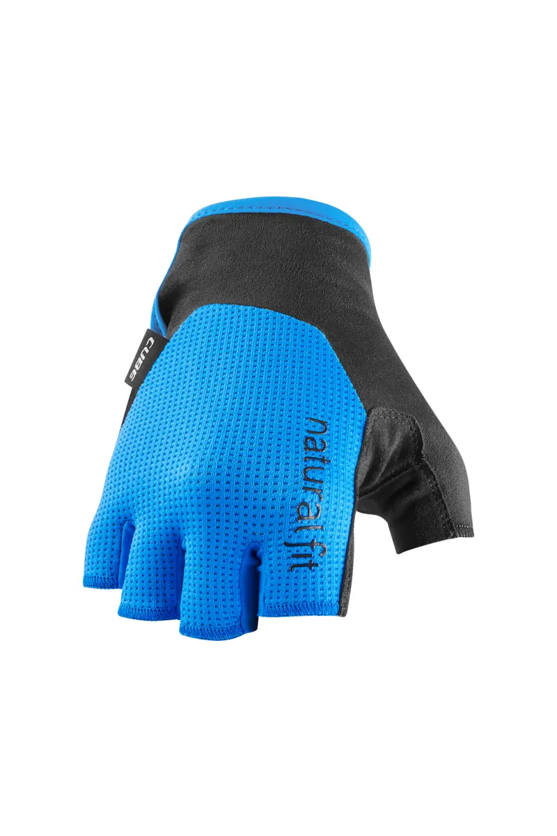 Cube X Natural Fit Short Finger Gloves - Blue/Black