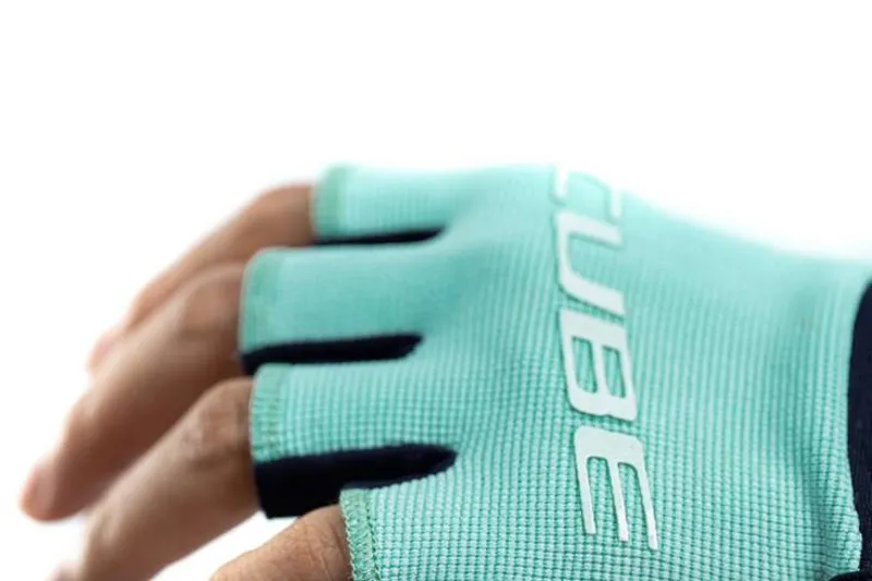 Cube Performance Junior Short Finger Gloves - Blue/Mint-3