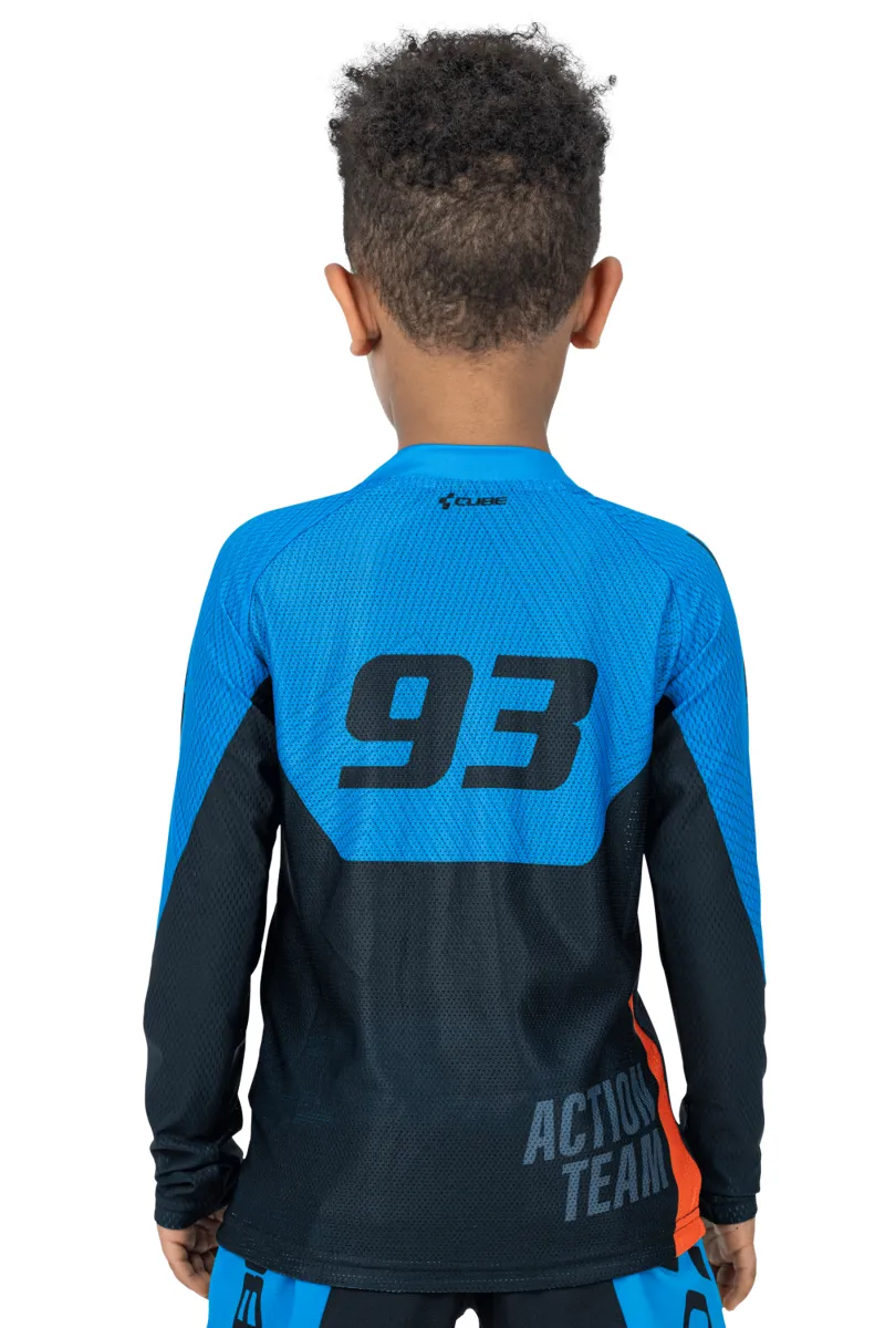 Cube Junior X Action Team Long Sleeve Jersey - Black/Blue -2
