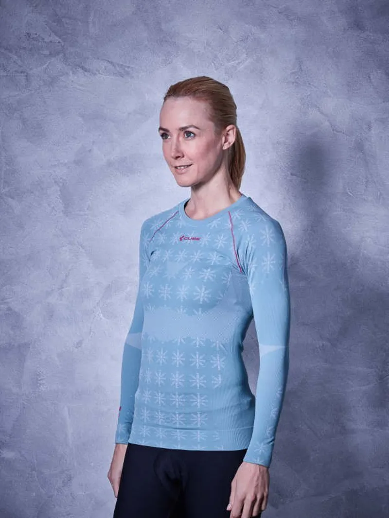 Cube Race Be Cool Womens Long Sleeve Base Layer - Grey/Pink