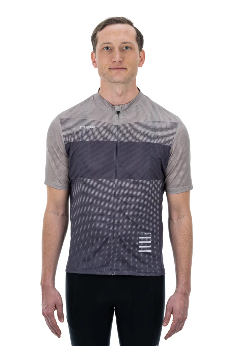 Cube ATX Full Zip Men's Short Sleeve Jersey - Beige/Grey-1