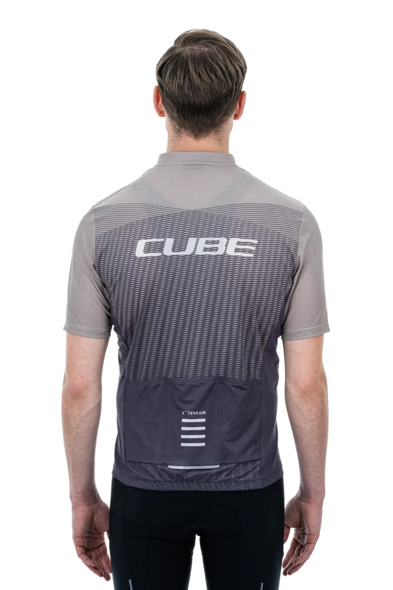 Cube ATX Full Zip Men's Short Sleeve Jersey - Beige/Grey-2