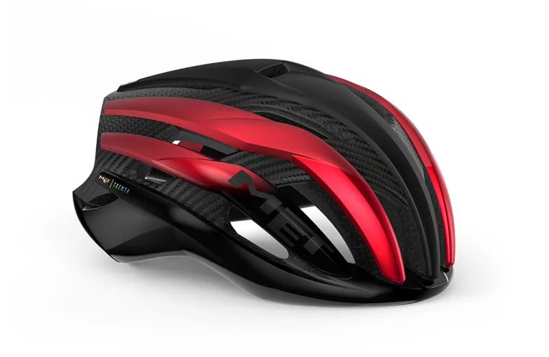 Met Trenta 3k Carbon MIPS Road Helmet - Matt Glossy Black/Red Metallic