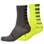 Endura Coolmax Stripe Socks Twin Pack - Hi-Viz Yellow