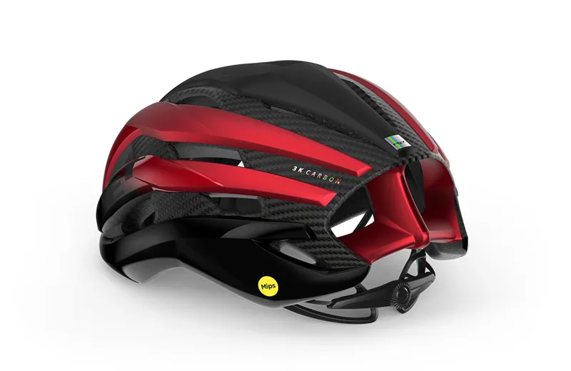 Met Trenta 3k Carbon MIPS Road Helmet - Matt Glossy Black/Red Metallic-2