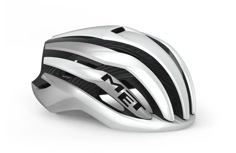 Met Trenta 3k Carbon MIPS Road Helmet - Matt White/Silver Metallic