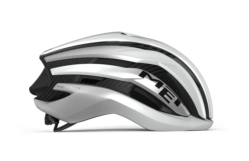 Met Trenta 3k Carbon MIPS Road Helmet - Matt White/Silver Metallic-1