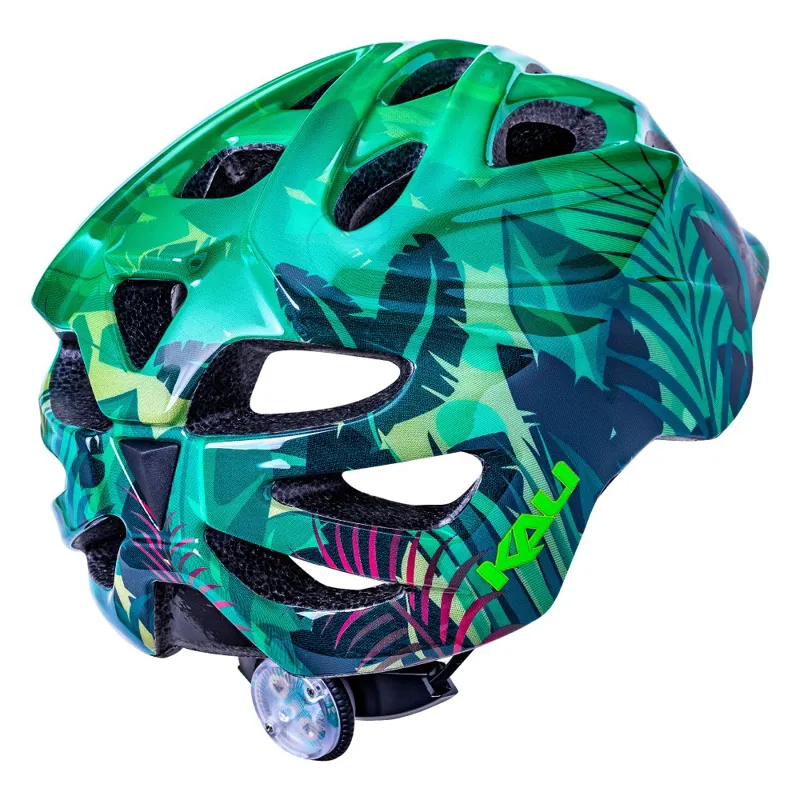 Kali Chakra Child Lighted Kids Helmet - Jungle Gloss Green-2
