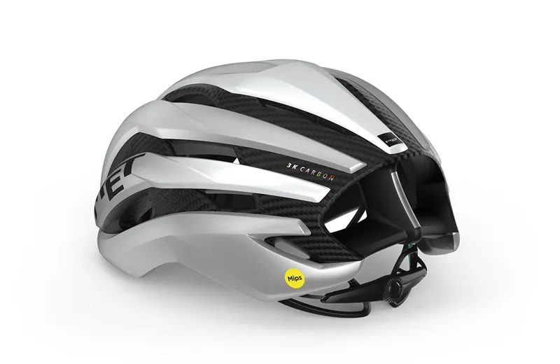 Met Trenta 3k Carbon MIPS Road Helmet - Matt White/Silver Metallic-2