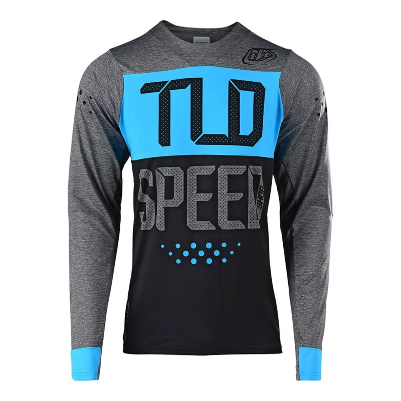 Troy Lee Designs Skyline Long Sleeve Jersey - Heather Charcoal/Ocean-2