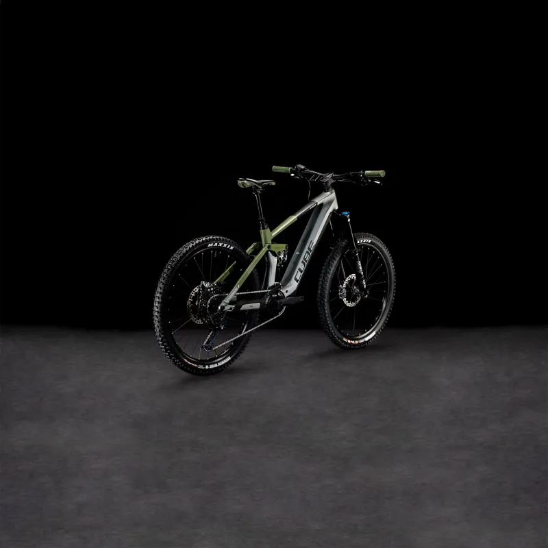 Cube Stereo Hybrid 160 HPC TM 750 27.5 2024 Electric MTB - Grey/Olive-1