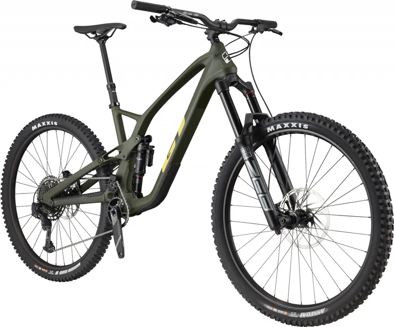 GT Force Carbon Pro 29er Full Suspension MTB - Military Green - Large-1