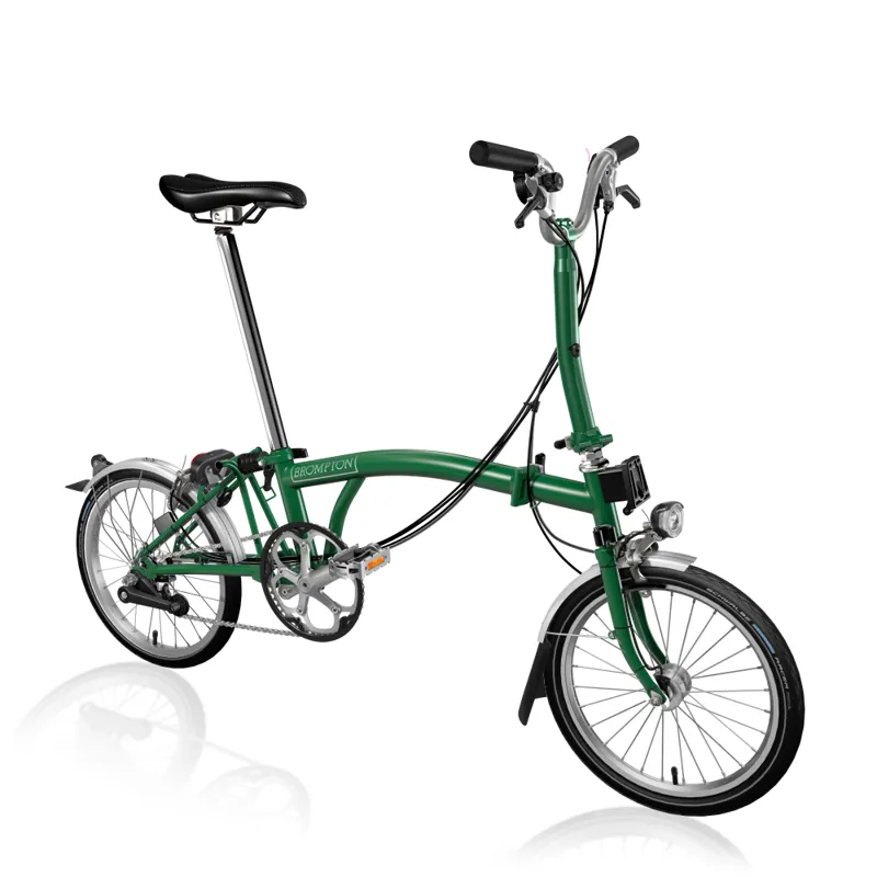 Brompton M6L C-Line Explore Mid Folding Bike - Green with Dynamo