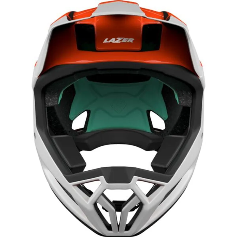 Lazer Cage KinetiCore Full Face MTB Helmet - Matt Orange/White-1