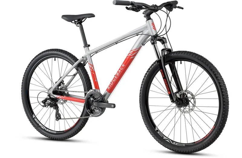 Ridgeback Terrain 4 27.5 inch 2025 Hardtail Mountain Bike - Grey/Red-1