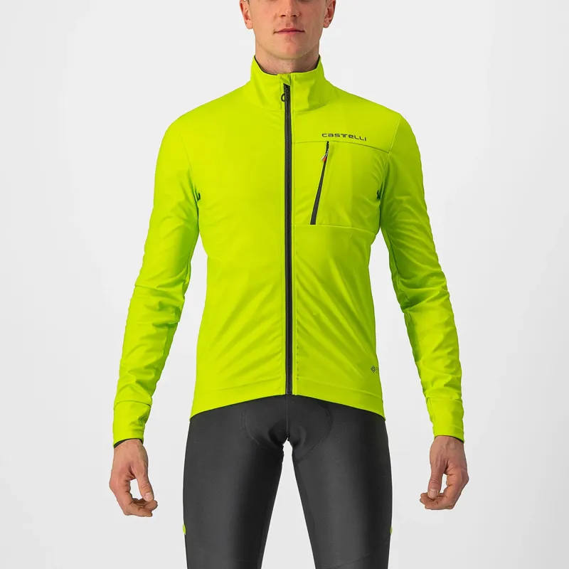 Castelli Go Men's Windproof Jacket - Electric Lime/Black-1