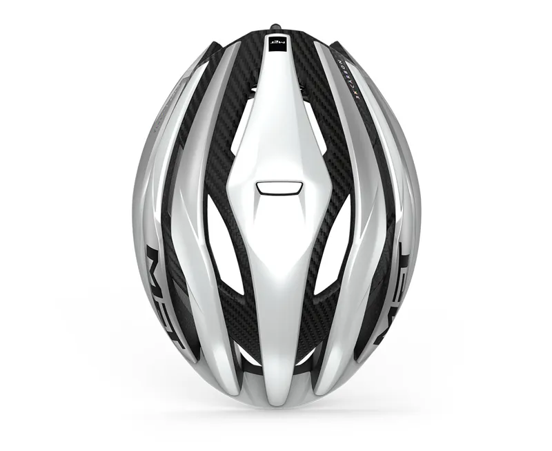 Met Trenta 3k Carbon MIPS Road Helmet - Matt White/Silver Metallic-3