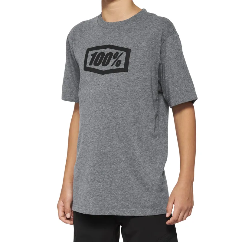 100 Percent Icon Youth Short Sleeve T-Shirt - Heather Grey