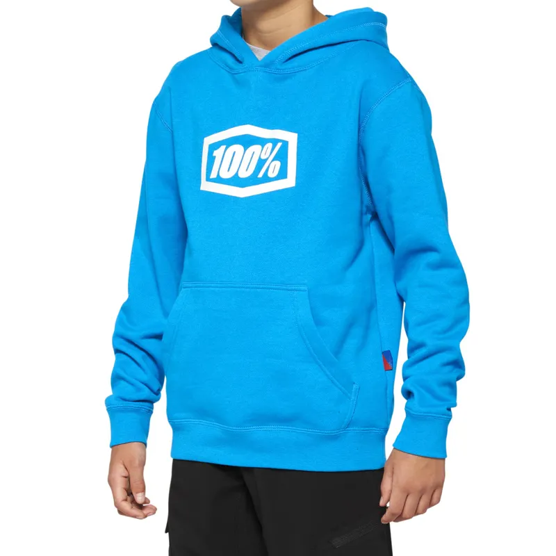 100 Percent Icon Pullover Youth Hoodie - Sky Blue
