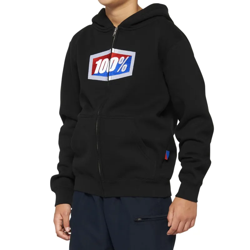 100 Percent Official Youth Zip Hoodie - Black