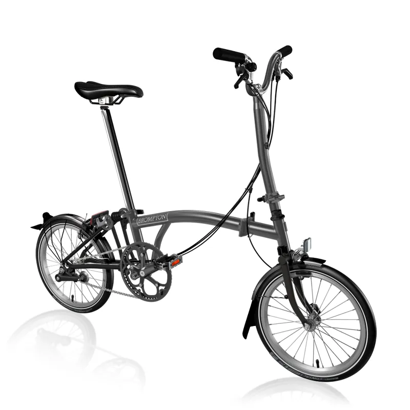 Brompton H4L P-Line Urban Superlight Folding Bike - Midnight Black Metallic / Black Matt