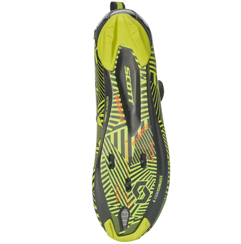 Scott Road Tri Carbon 2019 Road Shoes - Gloss Black/Sulphur Yellow-2
