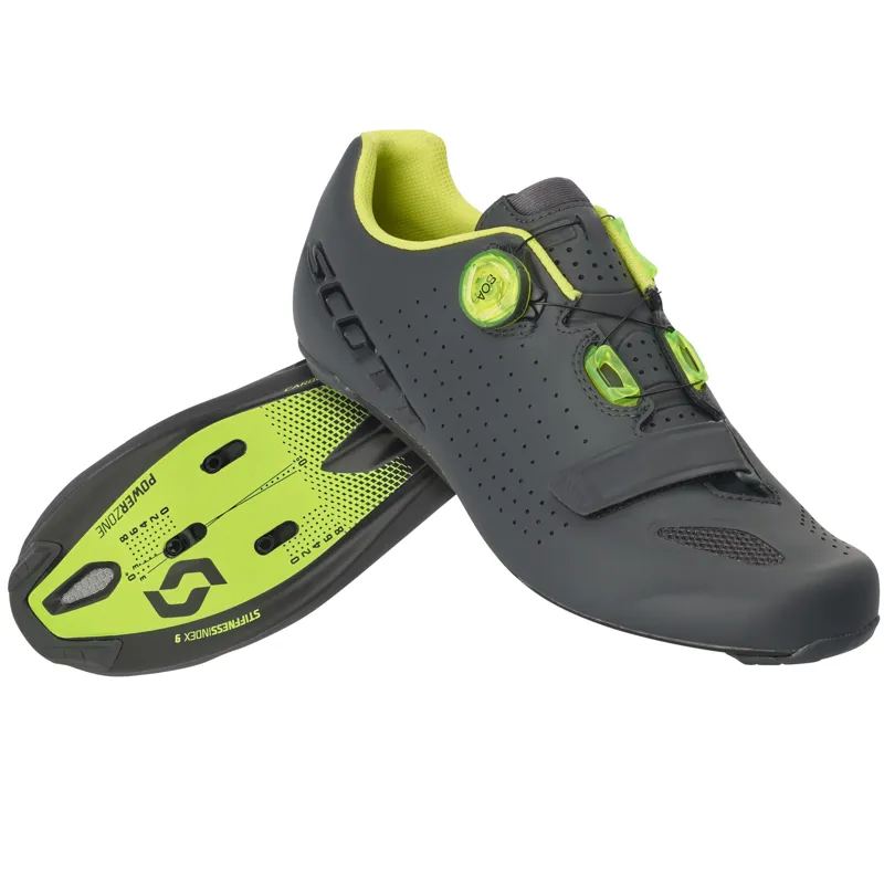 Scott Road Vertec Boa Road Shoes - Matt Grey/Neon Yellow