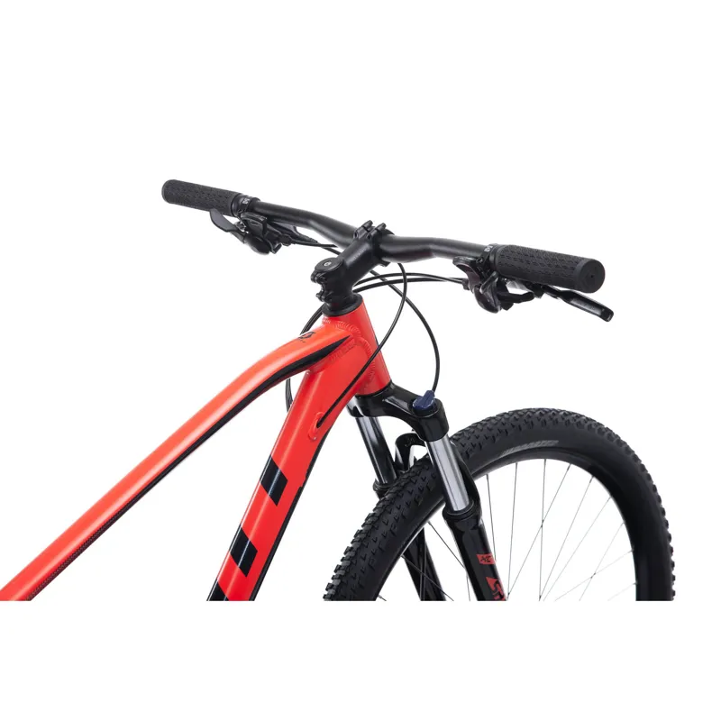 red and black scott mountain bike