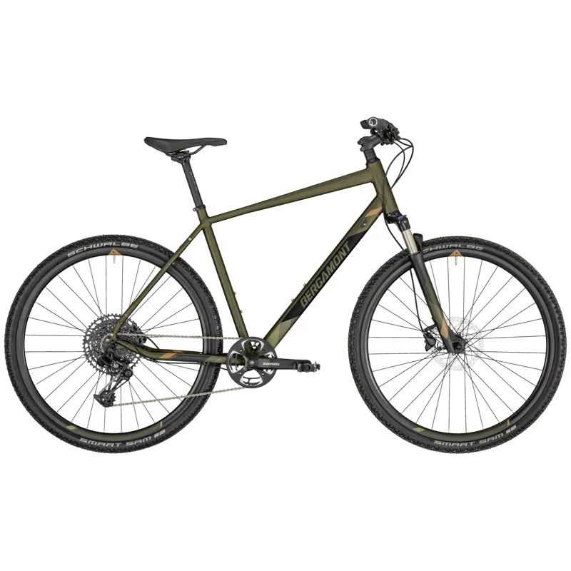 Bergamont Helix 7 2020 Hybrid Bike - Olive Green/Black